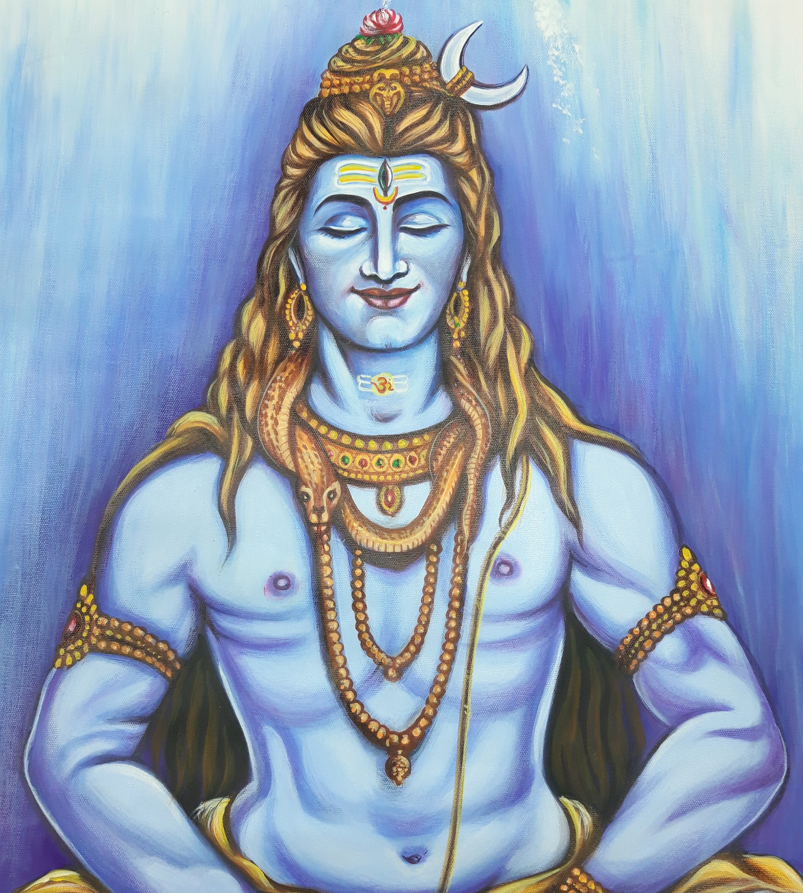 acrylic artwork Lord Shiva painting