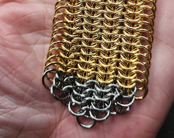 Stainless steel chainmail fidget toy 2 toned