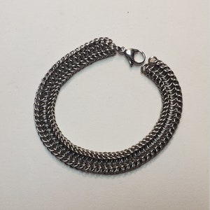 Alligator back weave chainmail bracelet handmade