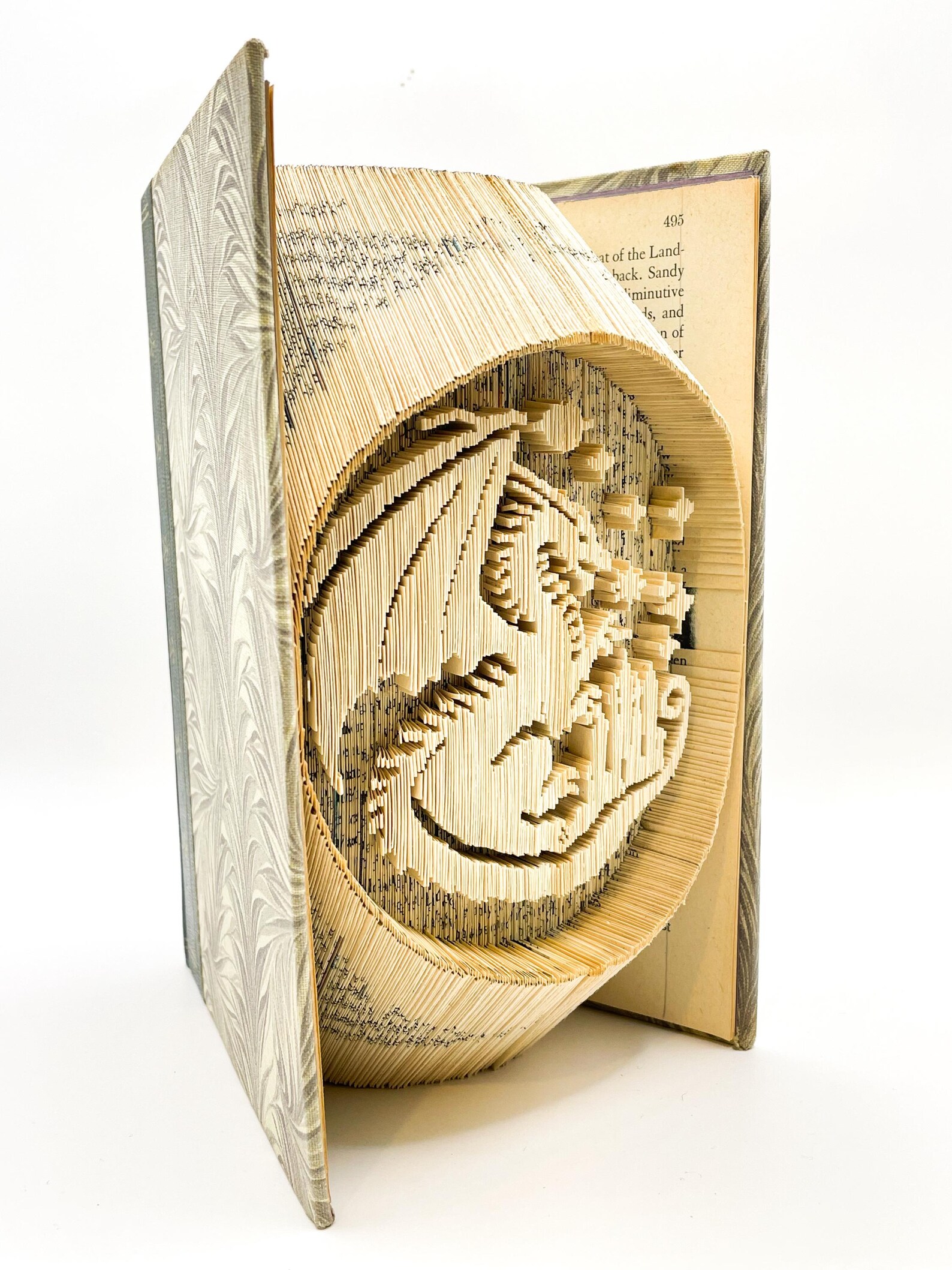 Magic Dragon Bookfold | Mythical Beast Book Art | Upcycled Repurposed ...