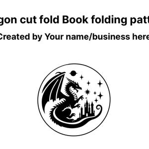 Drachen und Burg Falt-Muster | mythische Buchkunst | upcycled handgemachtes Geschenk | cut and fold design | Expert Schwierigkeitsgrad | Buchfaltung