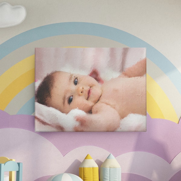 Peinture mignonne de portrait d’art de mur de toile de chéri pour que maman soit, un grand cadeau pour attendre des mamans et la douche enceinte de bébé de femmes