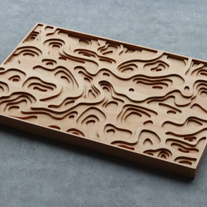 Beech 20x14 inch wall panel, carved decor. Moon Rock motif, Vanilla Cream color.