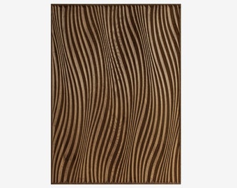 Sztuka ścienna z litego drewna dębowego: minimalistyczne fale oceanu, nowoczesny wystrój wnętrz