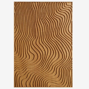 Oak wall panel, 35x24 inch carved decor. Home interior design, wooden panel,3D. Aurora theme, Golden Oak color.
