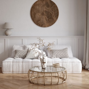 Large Round Wall Art Flower Wall Decor Floral Wall Hanging Modern ...