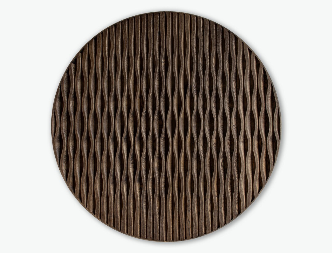 Large Round Wall Art 35in Mandala Wood Sculpture Modern Above Bed Wall