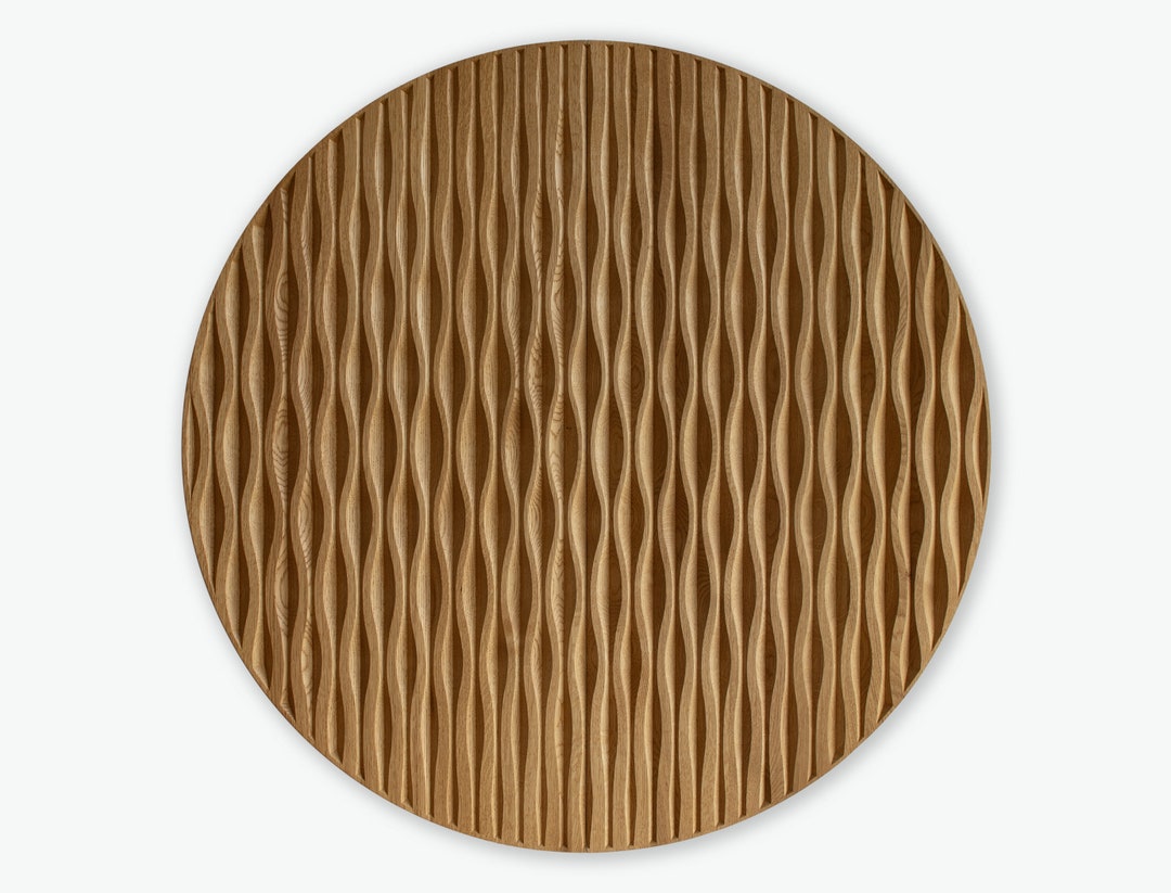 Large Round Wall Art 35in Mandala Wood Sculpture Modern Above Bed Wall