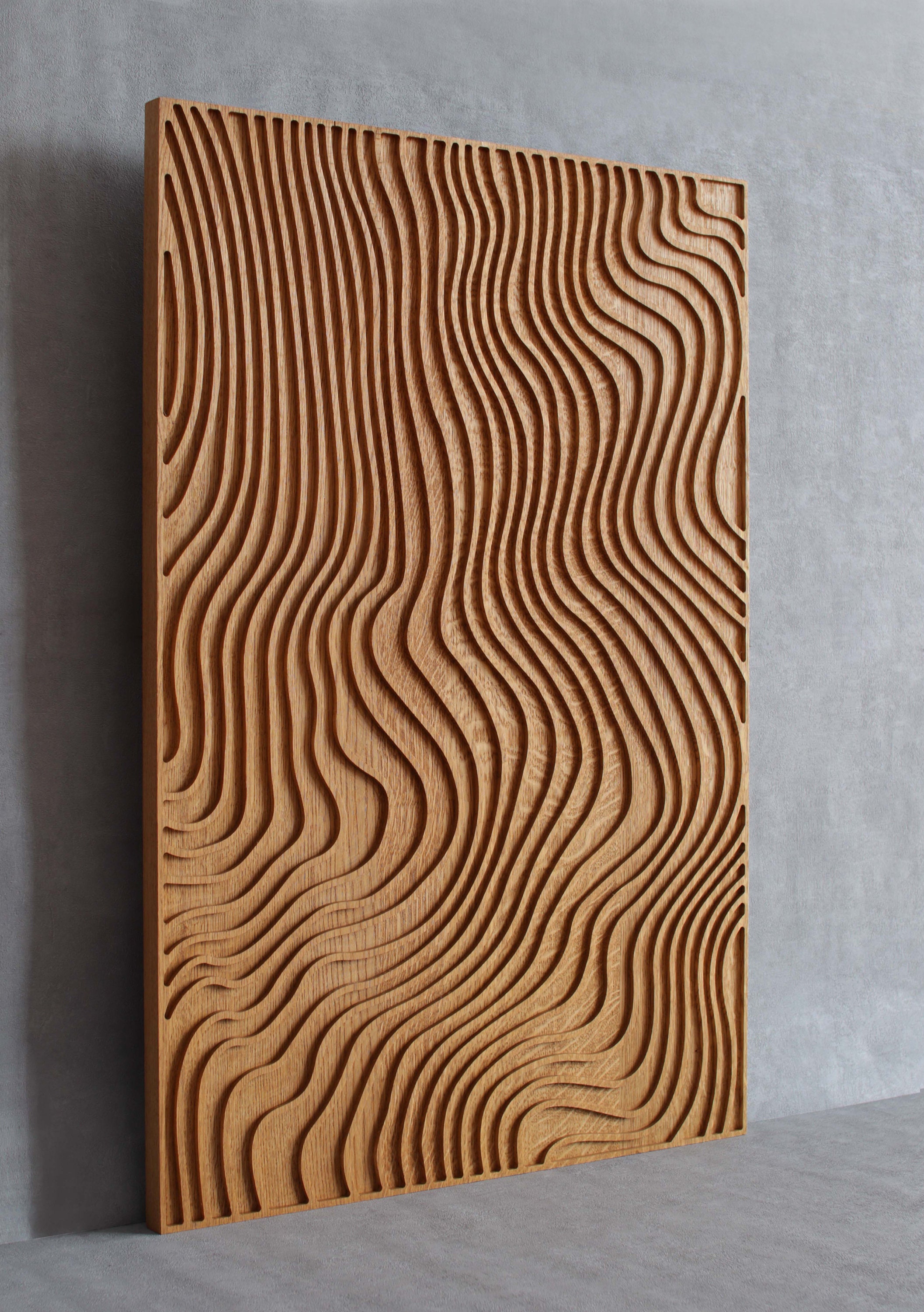 Elegant 3D Carved Oak Wall Panel With Aurora Theme - Home Interior ...