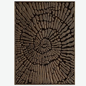 Skulpturales Eichenholz-Wandpaneel mit Nautilus-Motiv – Modernes Dekor (71 x 51 cm)