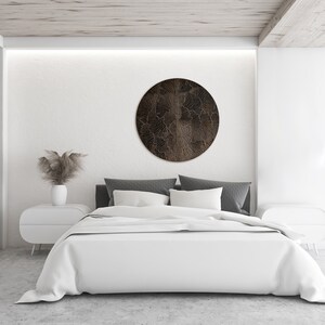 Extra Large 48in Round Wall Art Wooden Wall Hanging Above Bed Mandala ...