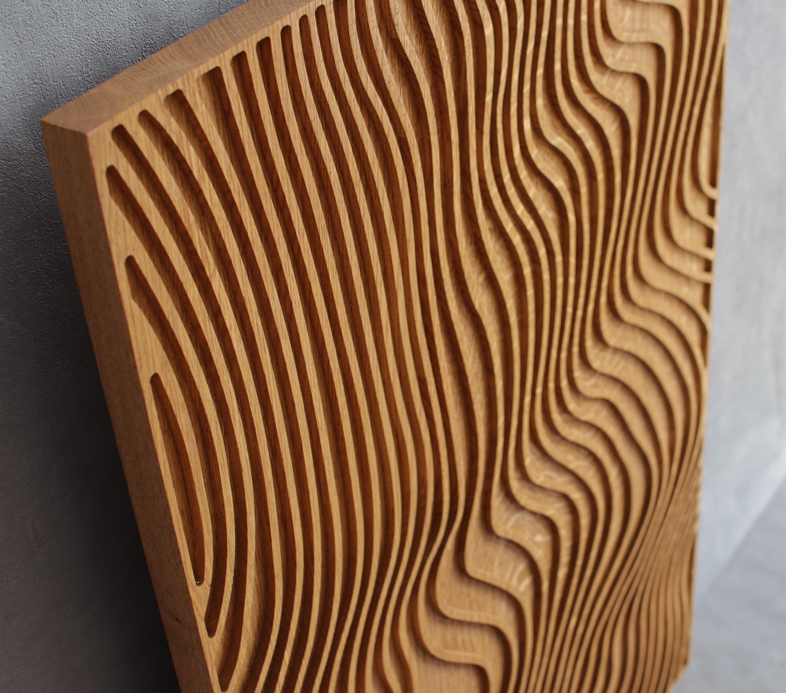 Elegant 3D Carved Oak Wall Panel With Aurora Theme - Home Interior ...
