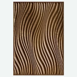 Può includere: Un pannello da parete in legno con un motivo ondulato intagliato. Il pannello è di colore marrone chiaro e presenta una venatura del legno naturale.