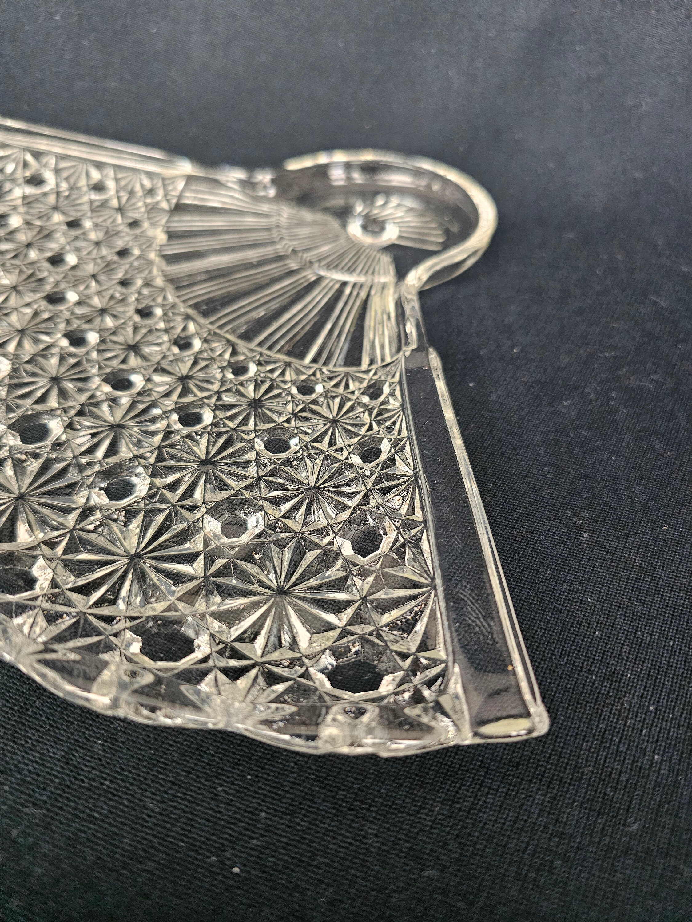 Vintage Anchor Hocking Fan Shaped Glass Dish, Trinket, Snack Plate Etsy