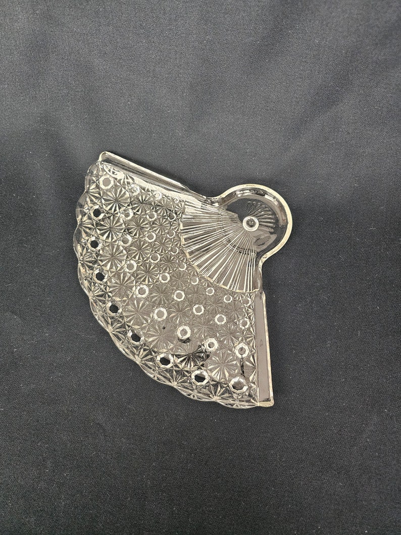 Vintage Anchor Hocking Fan Shaped Glass Dish, Trinket, Snack Plate Etsy