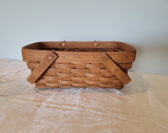 Vintage Longaberger, Two Handled, Rectangle Organizing Basket