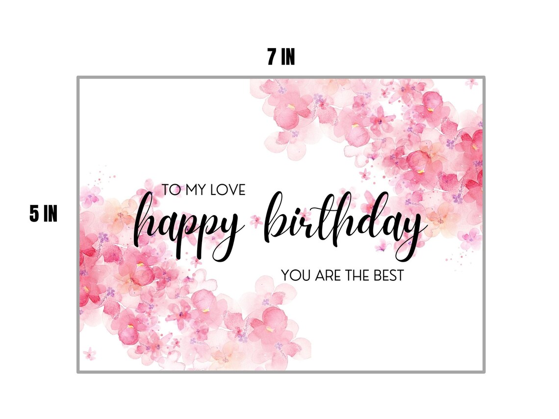 2 Type of Birthday Card Printable, Happy Birthday Instant Download, 5x7 ...