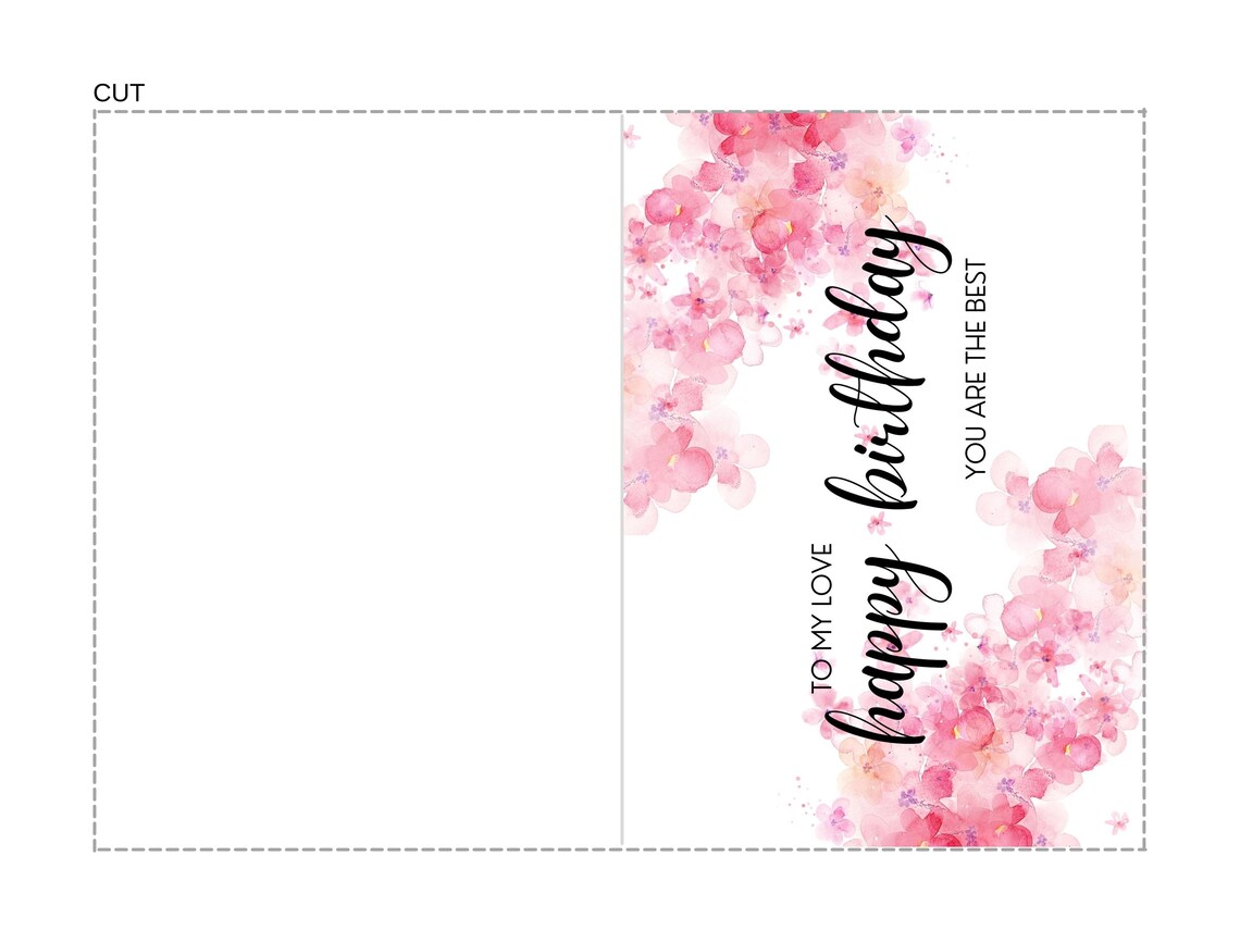 2 Type of Birthday Card Printable, Happy Birthday Instant Download, 5x7 ...