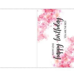 2 Type of Birthday Card Printable, Happy Birthday Instant Download, 5x7 ...