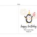 Birthday Printable Card, Happy Birthday Card Penguin Card, Festival Card - Etsy