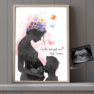 Personalise First Father's Day Gift, Baby Scan Framed, Ultrasound Photo Design Present, Baby Boy and Baby Girl, Gift For Husband, For Dad