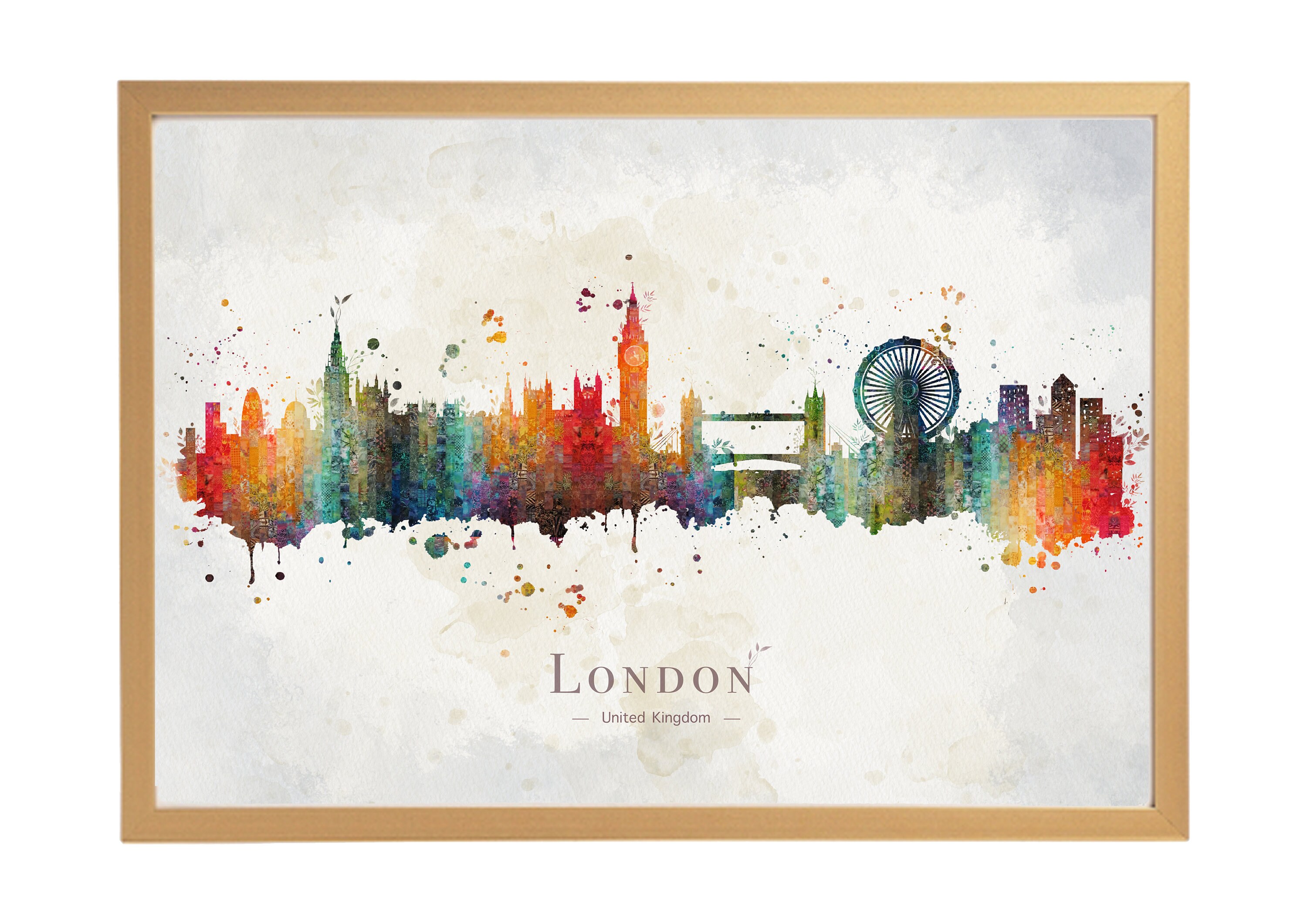 LONDON Skyline Print Framed LondonEngland Wall Decor Etsy