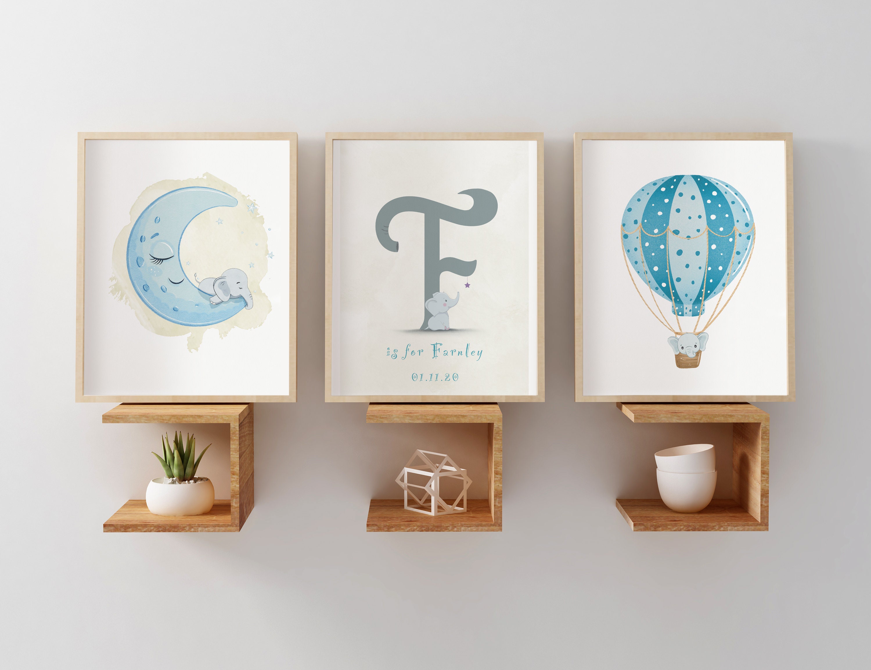 Baby Name Print Nursery Wall Art Baby Decor Set of 3 Girl Etsy