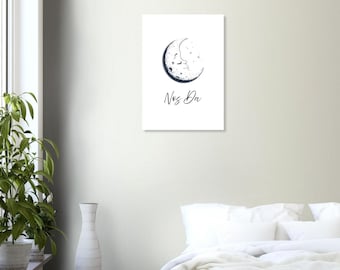 Nos Da Welsh Moon Print | Good Night Nursery Art