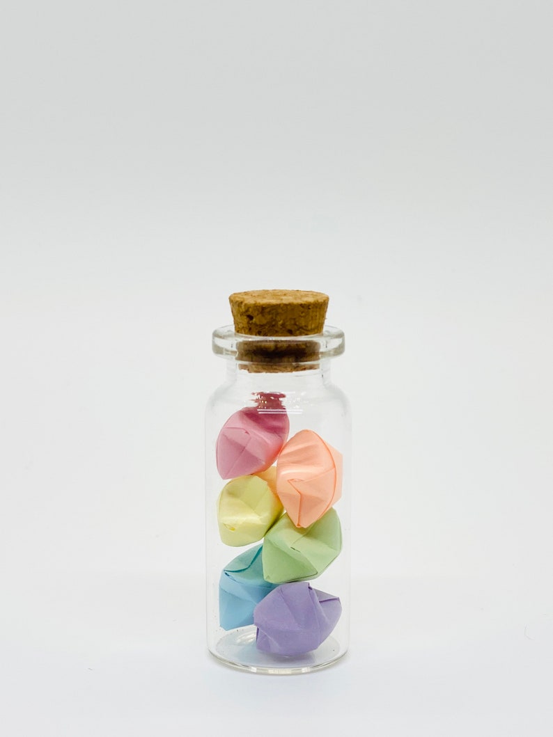 Origami Lucky Stars in A Jar Rainbow Pastel Happy Etsy