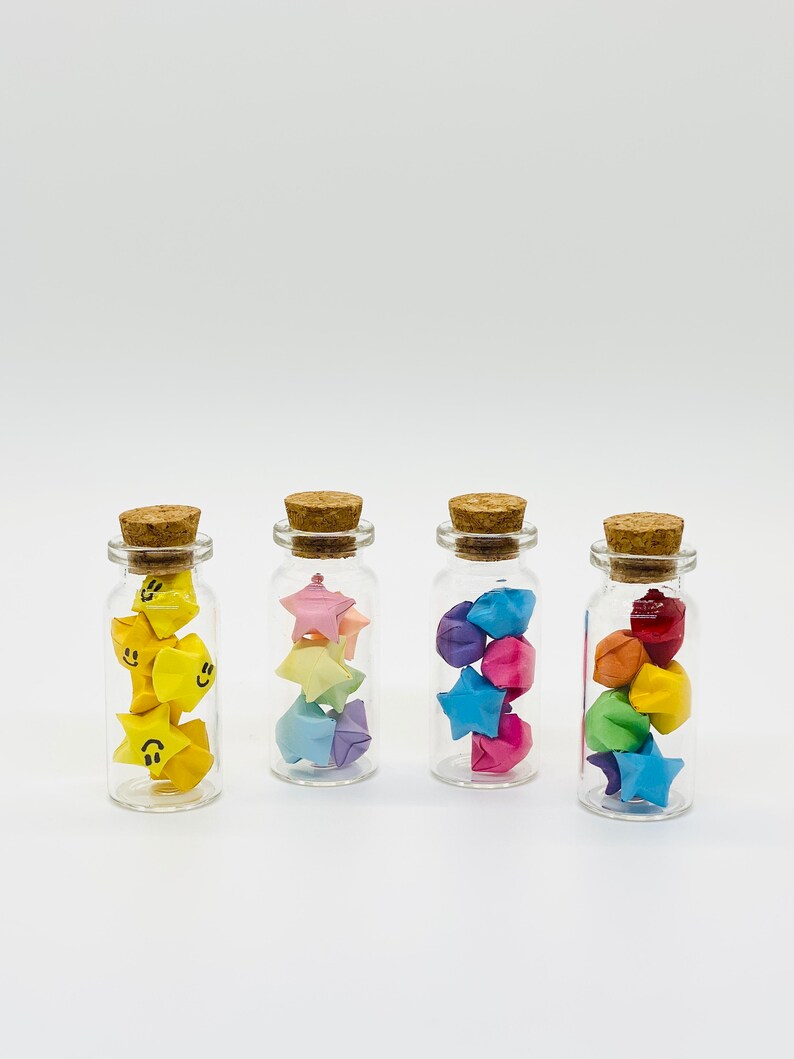 Origami Lucky Stars in A Jar Rainbow Pastel Happy Etsy