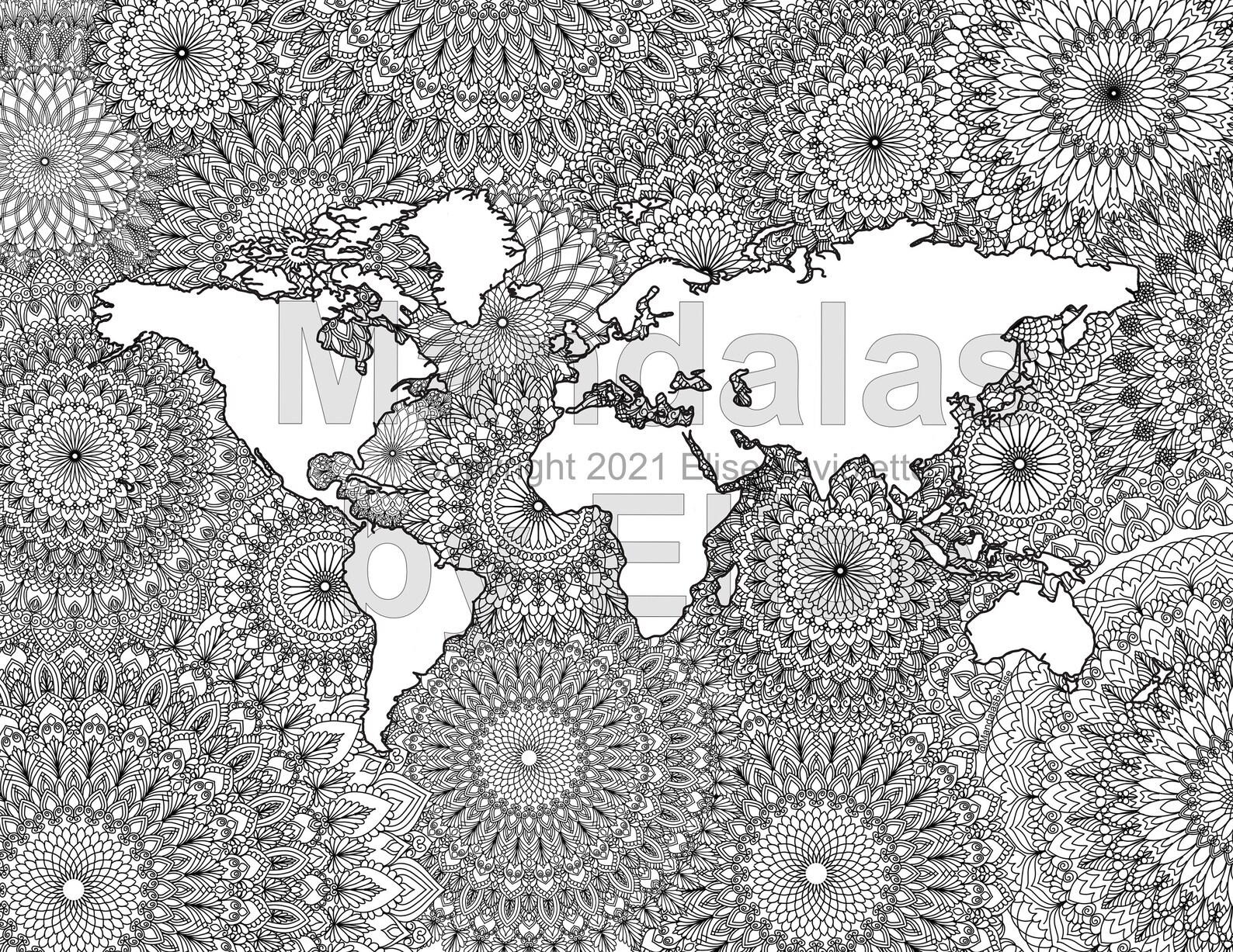 World Map Mandala no.1 | Etsy