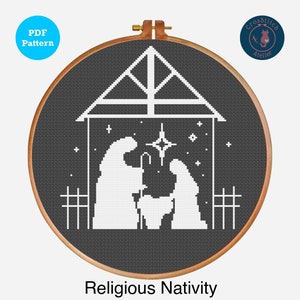 Nativity Cross Stitch Pattern: Christmas DIY Gift, PDF Pattern