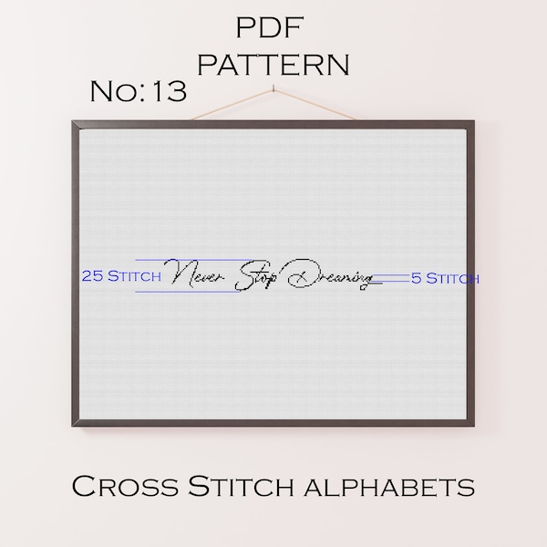 Handwriting Full Alphabet Cross Stitch Pattern, Alphabet Pattern, no:13