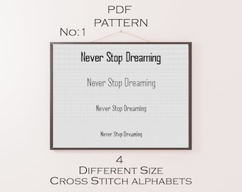 Patrón de punto de cruz del alfabeto completo, patrón en PDF