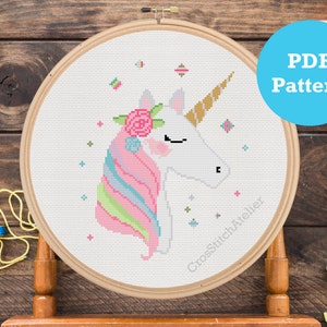 Unicorn Cross Stitch Pattern: Modern Nursery Decor
