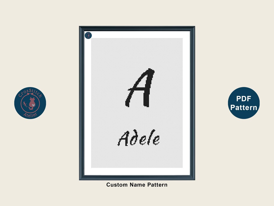 Personalized Name Pattern Letter Cross Stitch Pattern, Monogram, Personalized Initial Name ...