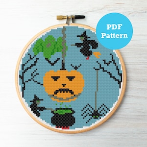 Halloween cross stitch pattern, PDF Pattern