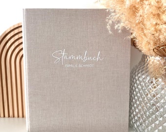 Personalisiertes Stammbuch Leinen | Paar-Ordner | DIN A4 oder A5 | Dokumente Familie | Hochzeit | Standesamtliche Trauung |Geburtsurkunden