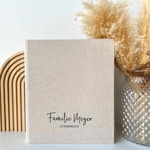 Stammbuch aus Leinen personalisiert | Paar-Ordner | DIN A4 oder A5 | Dokumente Familie | Hochzeit | Standesamtliche Trauung |Geburtsurkunden