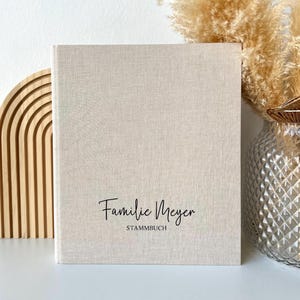 Personligt familjeregister i linne | Parpärm | DIN A4 eller A5 | Familjedokument | Vigsel | Borgerlig vigsel | Födelsebevis