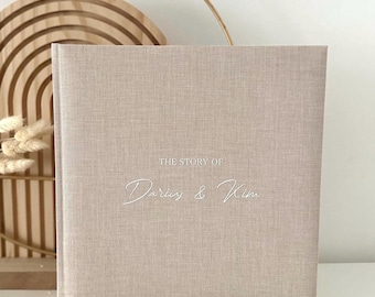 Personalized linen photo album | Wedding | Guest book | Bachelorette party | Memories | Baptism | Anniversary | Jubilee | Travel | Birthday | Farewell