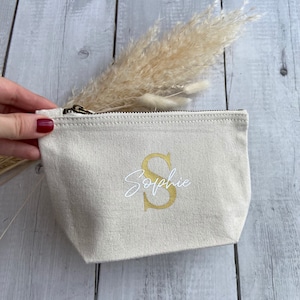 Personalisierte Kosmetiktasche aus Baumwolle | Geschenk Beste Freundin | JGA | Geburtstag | Trauzeugin | Mama | Brautjungfer | Schwester |