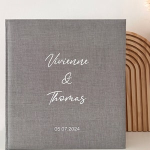 Sondergröße 30x31cm Fotoalbum Leinen personalisiert Hochzeit Gästebuch Erinnerungen Taufe Jahrestag Jubiläum Geburtstag Bild 8