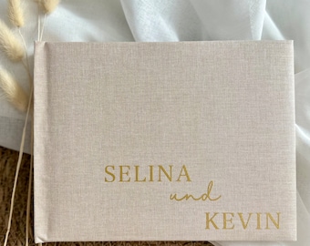 Fotoalbum aus Leinen personalisiert | Hochzeit |  Gästebuch | JGA | Erinnerungen | Babyalbum | Taufe | Geschenke zur Geburt | Jahrestag