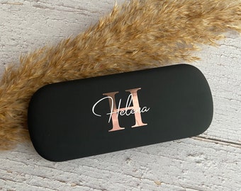 Gepersonaliseerde brillenkoker met harde schaal, met naam en initiaal | uniek cadeau-idee