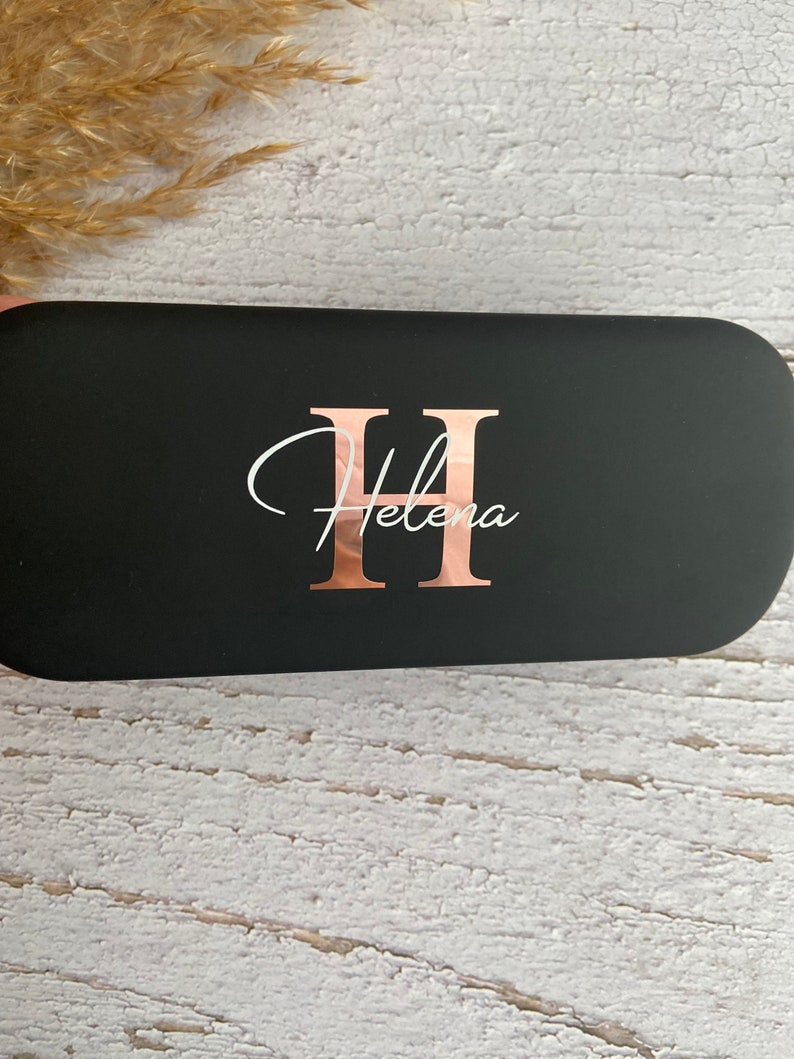 Personalized glasses case hard shell with name and initial individual gift idea image 9