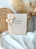 Modern linen guest book | Personalized A5 & A4 binder | Ring binder for guest book cards | Collection folder with inserts for weddings | anniversaries product logo