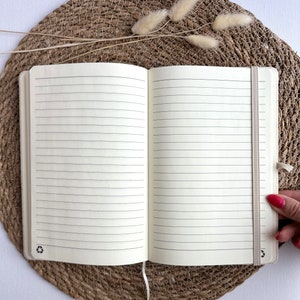 Personalisiertes Notizbuch A5 Baumwolle mit Namen Studium individuelle Geschenkidee Ausbildung Tagebuch Geschenke für Sie und Ihn Bild 6