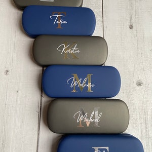 Personalized glasses case hard shell with name and initial individual gift idea image 4