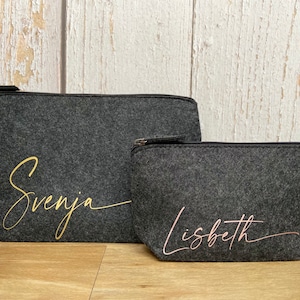 Personalisierte Kosmetiktasche aus Filz mit Namen | Muttertag | Geburtstagsgeschenk | Beste Freundin | Personalisierte Geschenke | Kollegin